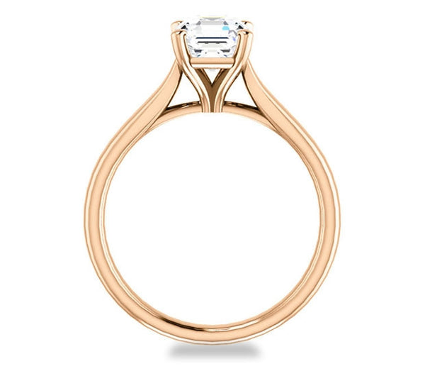 1.30ct (6.5mm) Asscher  14K Rose Gold Solitaire Engagement Ring