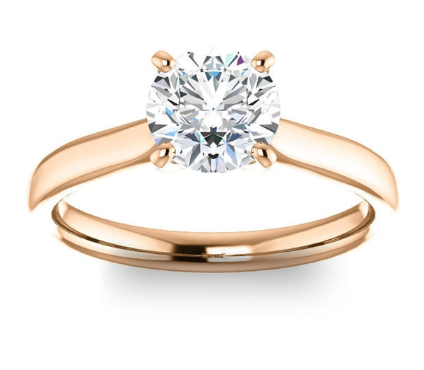 1.00ct (6.5mm) Round  14K Rose Gold Solitaire Engagement Ring