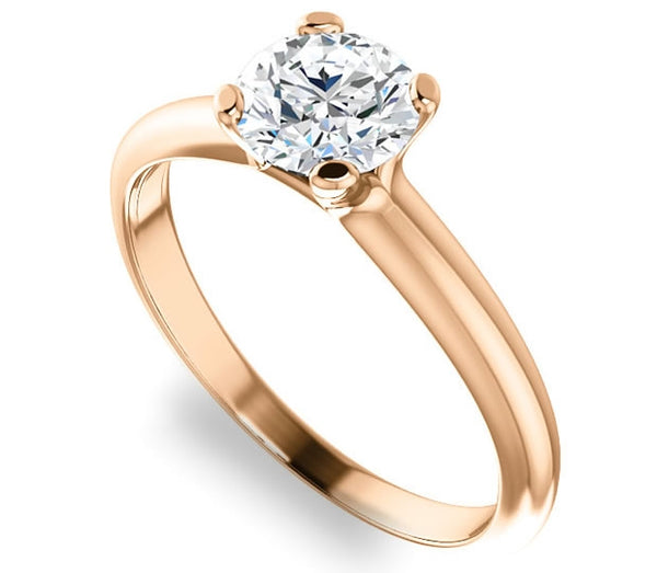 1.00ct (6.5mm) Round  14K Rose Gold Solitaire Engagement Ring