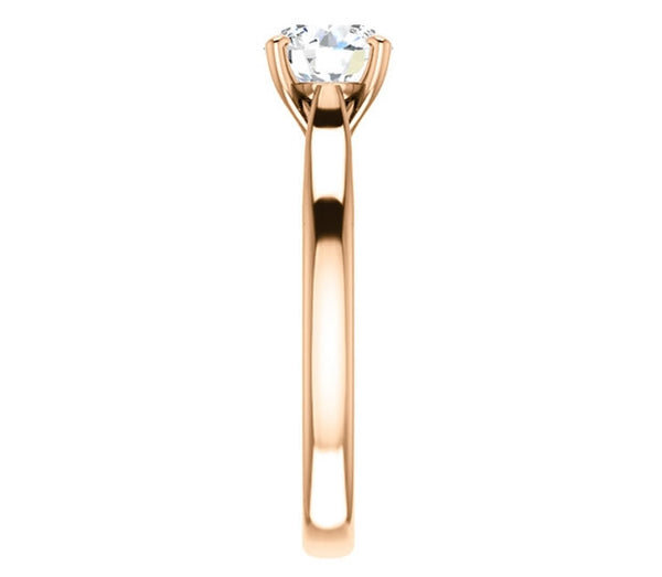 1.00ct (6.5mm) Round  14K Rose Gold Solitaire Engagement Ring