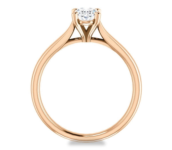 0.90ct (7.0x5.0mm) Oval  14K Rose Gold Solitaire Engagement Ring