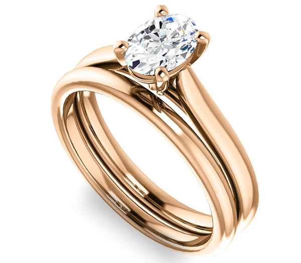 0.90ct (7.0x5.0mm) Oval  14K Rose Gold Solitaire Engagement Ring