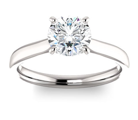 1.00ct (6.5mm) Round  14K White Gold Solitaire Engagement Ring