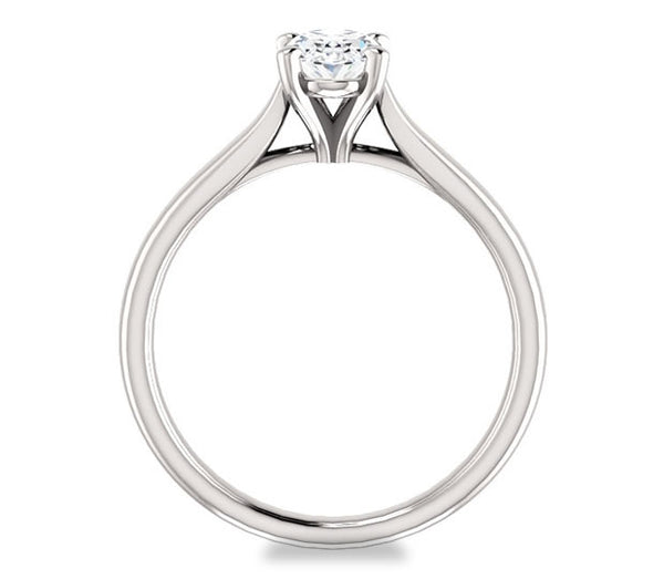 0.90ct (7.0x5.0mm) Oval  14K White Gold Solitaire Engagement Ring