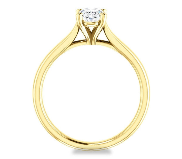 0.90ct (7.0x5.0mm) Oval  14K Yellow Gold Solitaire Engagement Ring