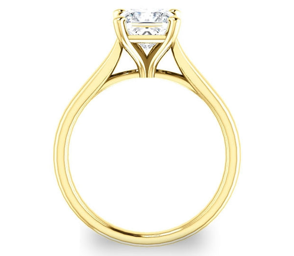 1.30ct (6.0mm) Princess  14K Yellow Gold Solitaire Engagement Ring