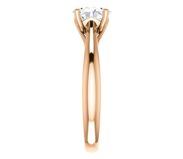 0.90ct (7.0x5.0mm) Oval  14K Rose Gold Modern Cathedral Engagement Ring