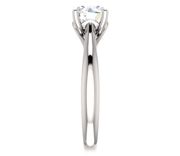 1.00ct (6.5mm) Round  14K White Gold Modern Cathedral Engagement Ring