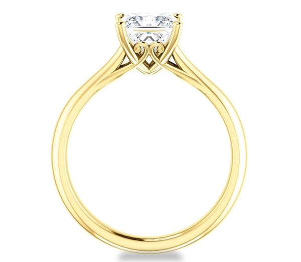 1.30ct (6.0mm) Princess  14K Yellow Gold Modern Cathedral Engagement Ring