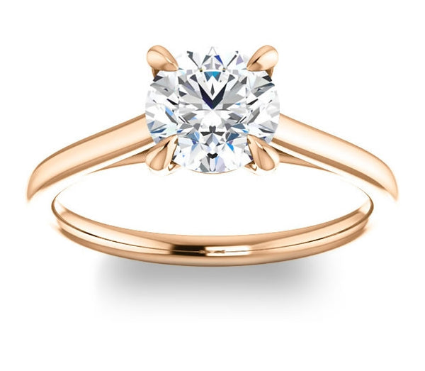 1.00ct (6.5mm) Round  14K Rose Gold Solitaire Engagement Ring