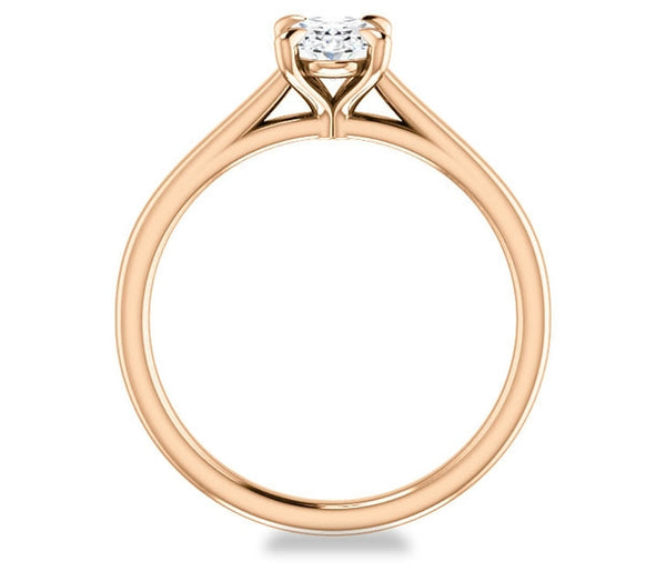 0.90ct (7.0x5.0mm) Oval  14K Rose Gold Solitaire Engagement Ring