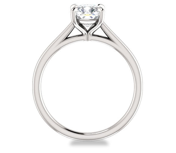 1.30ct (6.5mm) Cushion  14K White Gold Solitaire Engagement Ring