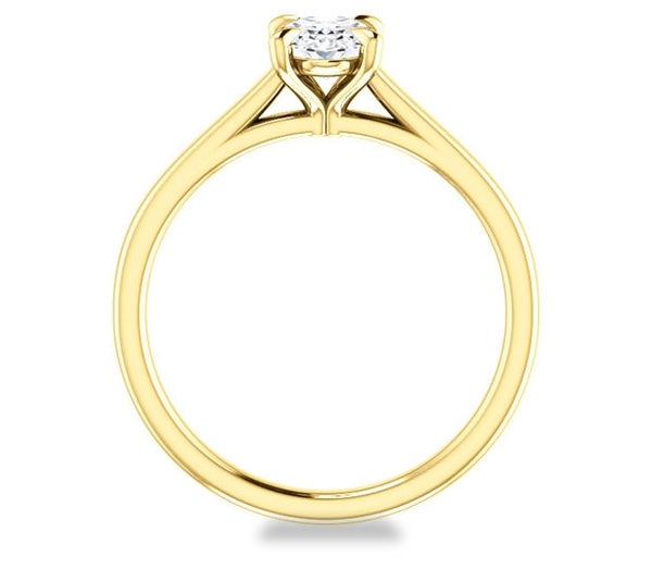 0.90ct (7.0x5.0mm) Oval  14K Yellow Gold Solitaire Engagement Ring