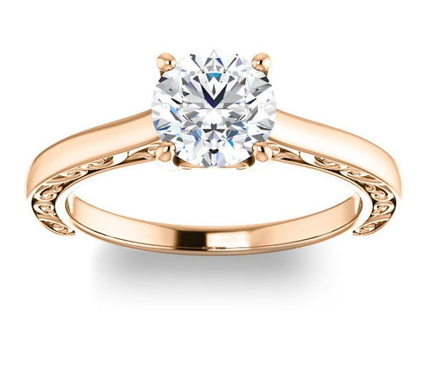 1.00ct (6.5mm) Round  14K Rose Gold Solitaire Engagement Ring