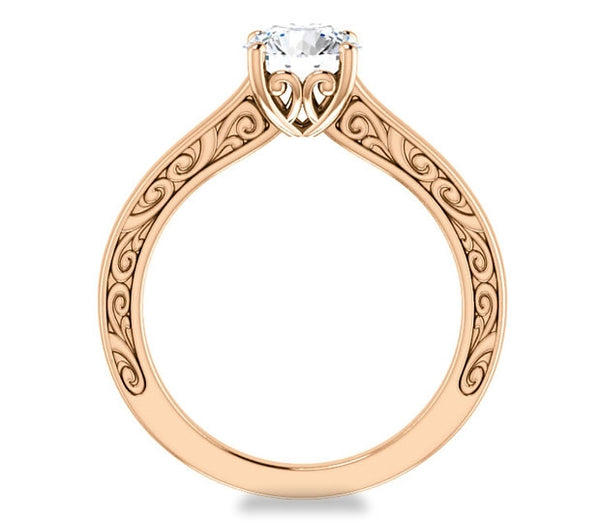 1.00ct (6.5mm) Round  14K Rose Gold Solitaire Engagement Ring