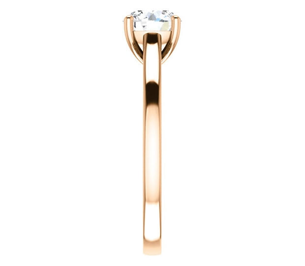 1.00ct (6.5mm) Round  14K Rose Gold Solitaire Engagement Ring