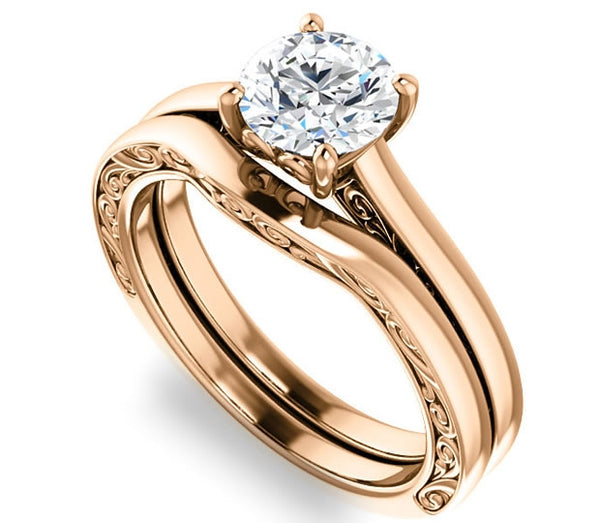 1.00ct (6.5mm) Round  14K Rose Gold Solitaire Engagement Ring