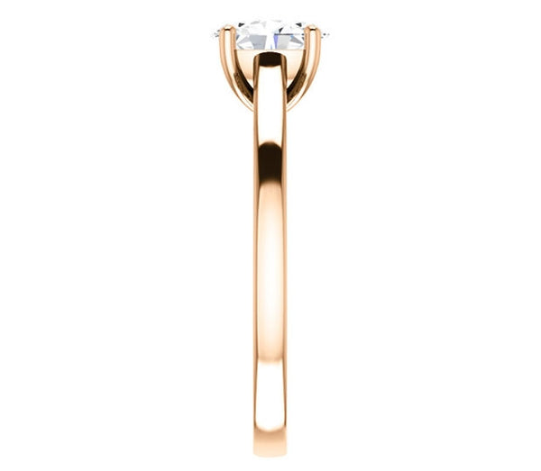 0.90ct (7.0x5.0mm) Oval  14K Rose Gold Solitaire Engagement Ring