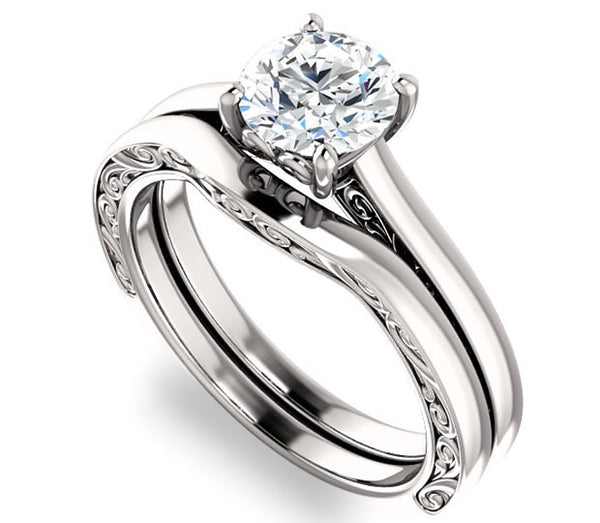 1.00ct (6.5mm) Round  14K White Gold Solitaire Engagement Ring