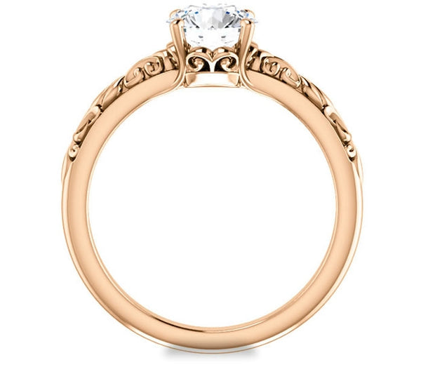 1.00ct (6.5mm) Round  14K Rose Gold Solitaire Engagement Ring