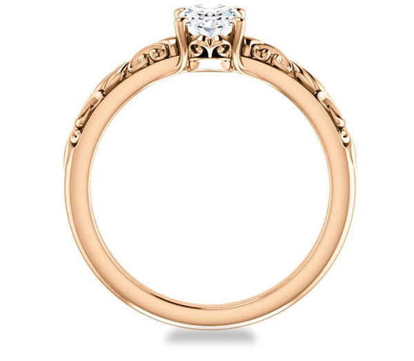 0.90ct (7.0x5.0mm) Oval  14K Rose Gold Solitaire Engagement Ring