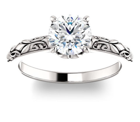 1.00ct (6.5mm) Round  14K White Gold Solitaire Engagement Ring