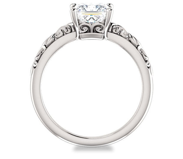 1.30ct (6.0mm) Princess  14K White Gold Solitaire Engagement Ring