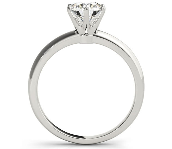 1.00ct (6.5mm) Round  14K White Gold 6 Prong Solitaire Engagement Ring