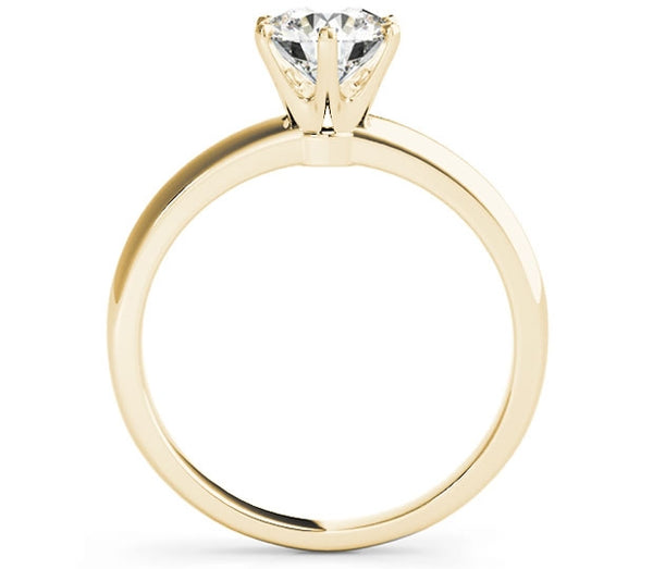 1.90ct (8.0mm) Round Moissanite 18k Yellow Gold 6 Prong Solitaire Engagement Ring