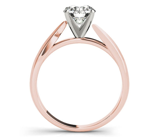 1.00ct (6.5mm) Round  14K Rose Gold Bypass Solitaire Engagement Ring