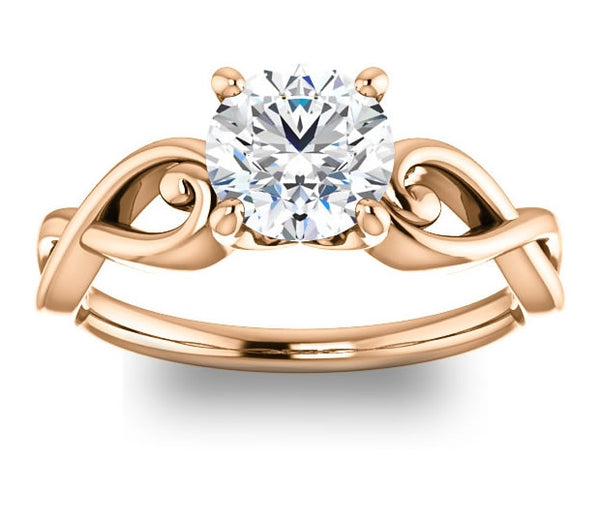 1.00ct (6.5mm) Round  14K Rose Gold Solitaire Engagement Ring