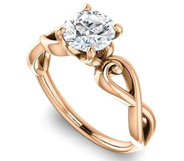 1.00ct (6.5mm) Round  14K Rose Gold Solitaire Engagement Ring