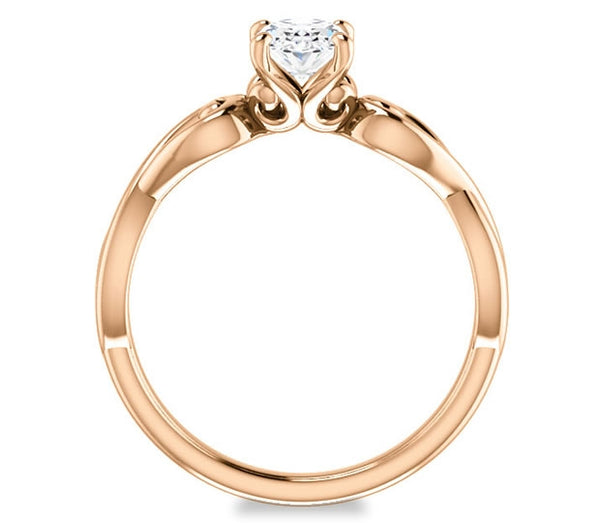 0.90ct (7.0x5.0mm) Oval  14K Rose Gold Solitaire Engagement Ring