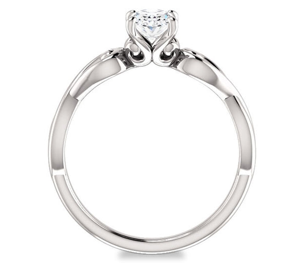 0.90ct (7.0x5.0mm) Oval  14K White Gold Solitaire Engagement Ring