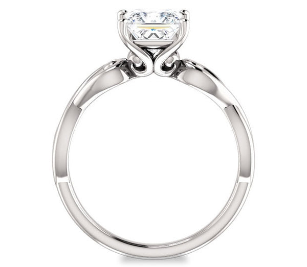 1.30ct (6.0mm) Princess  14K White Gold Solitaire Engagement Ring