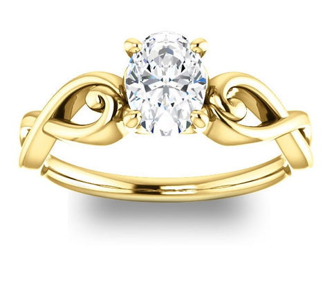 0.90ct (7.0x5.0mm) Oval  14K Yellow Gold Solitaire Engagement Ring