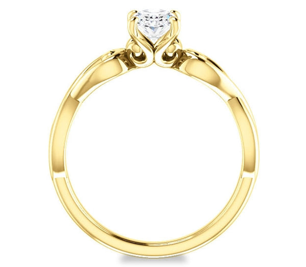 0.90ct (7.0x5.0mm) Oval  14K Yellow Gold Solitaire Engagement Ring