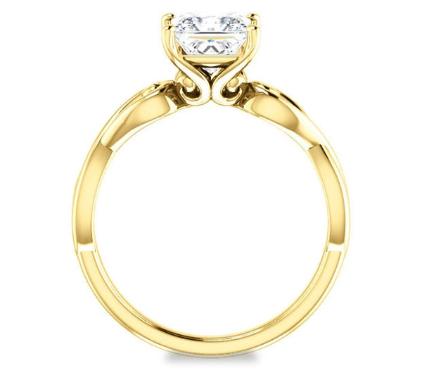 1.30ct (6.0mm) Princess  14K Yellow Gold Solitaire Engagement Ring