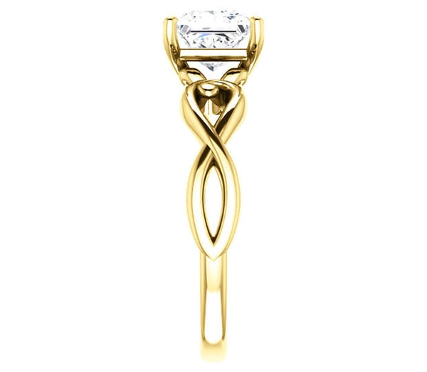 1.30ct (6.0mm) Princess  14K Yellow Gold Solitaire Engagement Ring