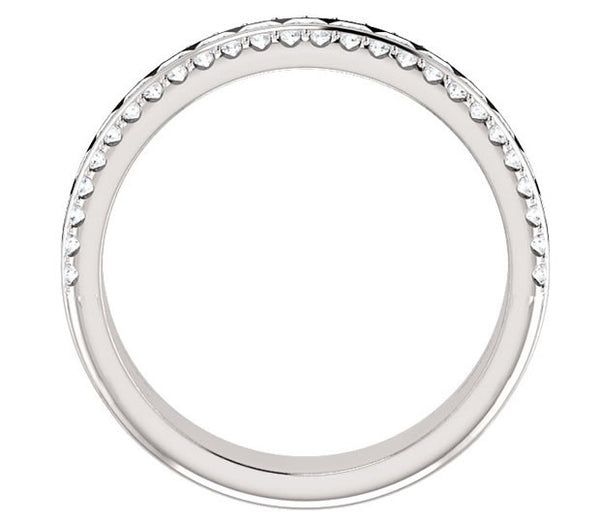 14K White Gold Ladies Band with Princess and Brilliant Round Accents (1.3ctw)