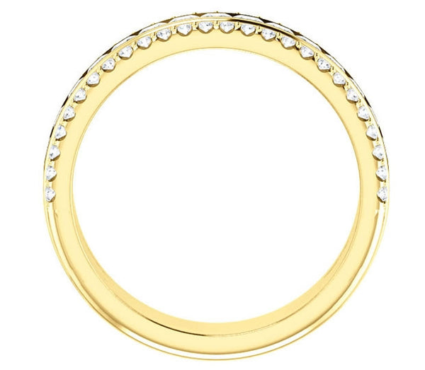 14K Yellow Gold Ladies Band with Princess and Brilliant Round Accents (1.3ctw)