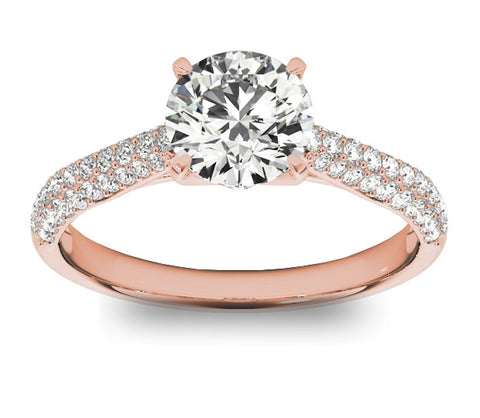 1.00ct (6.5mm) Round  14K Rose Gold Micro Pav?® Engagement Ring