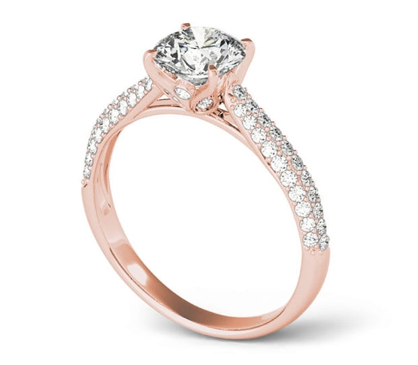 1.00ct (6.5mm) Round  14K Rose Gold Micro Pav?® Engagement Ring