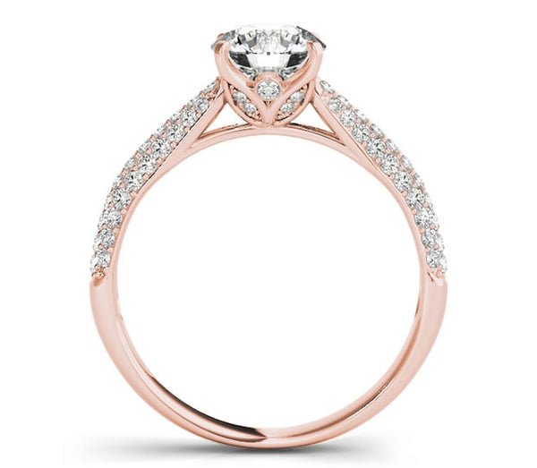 1.00ct (6.5mm) Round  14K Rose Gold Micro Pav?® Engagement Ring