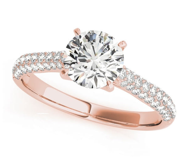 1.00ct (6.5mm) Round  14K Rose Gold Micro Pav?® Engagement Ring