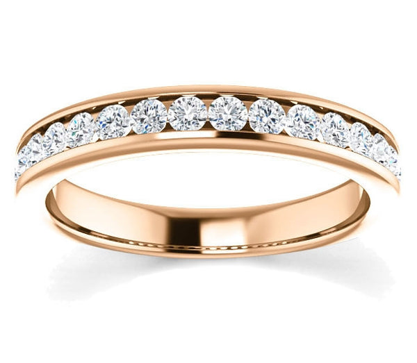 14K Rose Gold 2mm Channel Set Moissanite Band (0.5ctw)