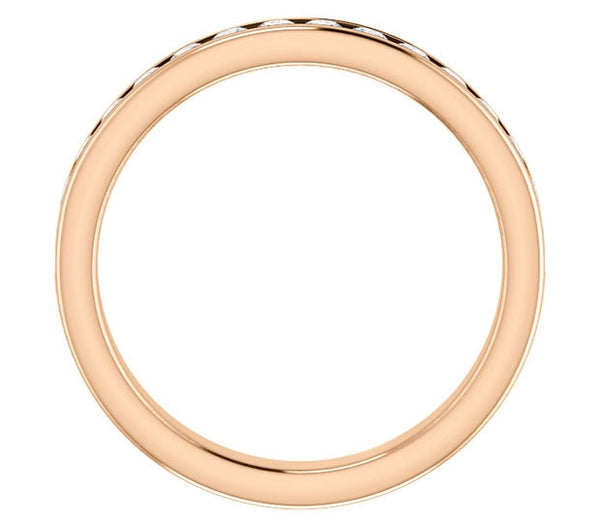 14K Rose Gold 2mm Channel Set Moissanite Band (0.5ctw)