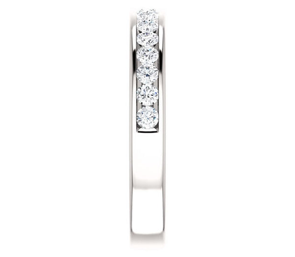 14K White Gold 2mm Channel Set Moissanite Band (0.5ctw)