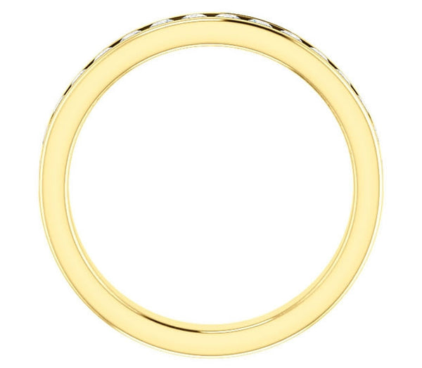 14K Yellow Gold 2mm Channel Set Moissanite Band (0.5ctw)