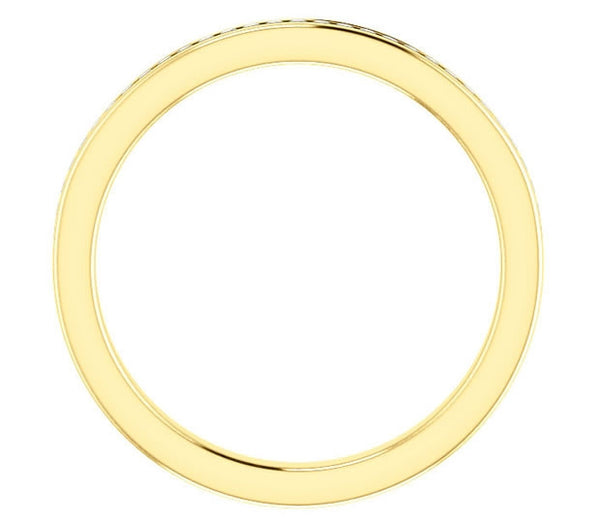 14K Yellow Gold 1mm Channel Set Moissanite Band (0.15ctw)